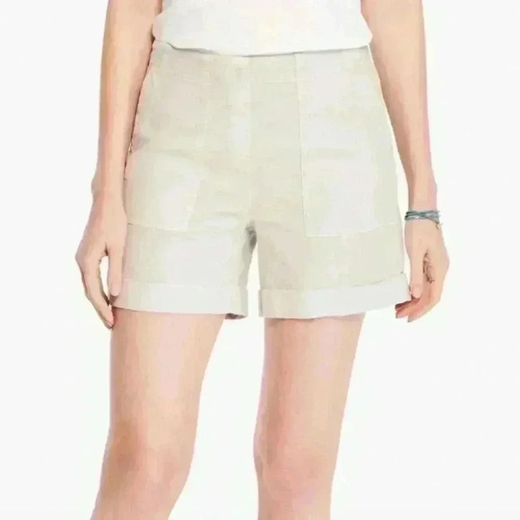NWT NIC+ZOE Linen Stretch All Around Linen Blend Shorts in Cobblestone - Picture 1 of 7
